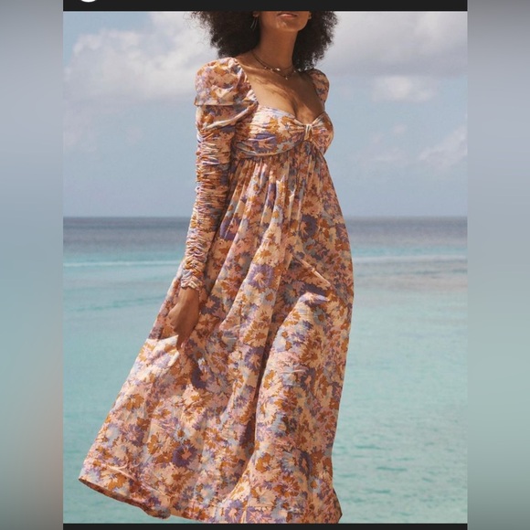 NWT Zimmerman Violet Twist Front Cotton-Voile Empire Waist Dress,size 1/size 6US - Picture 7 of 16